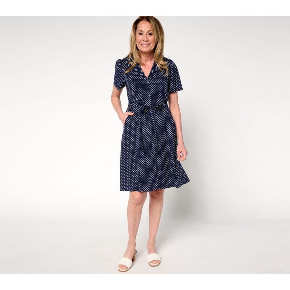 Summersalt Women's Petite Dress 3XP Dottie Printed Blue A685467